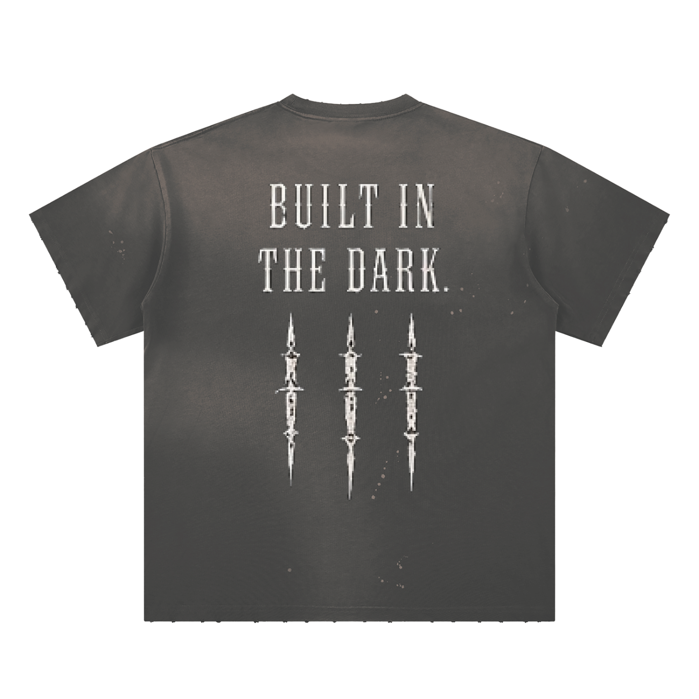 Street Brawler Hand-Frayed Sunfade Paint Splatter T-Shirt
