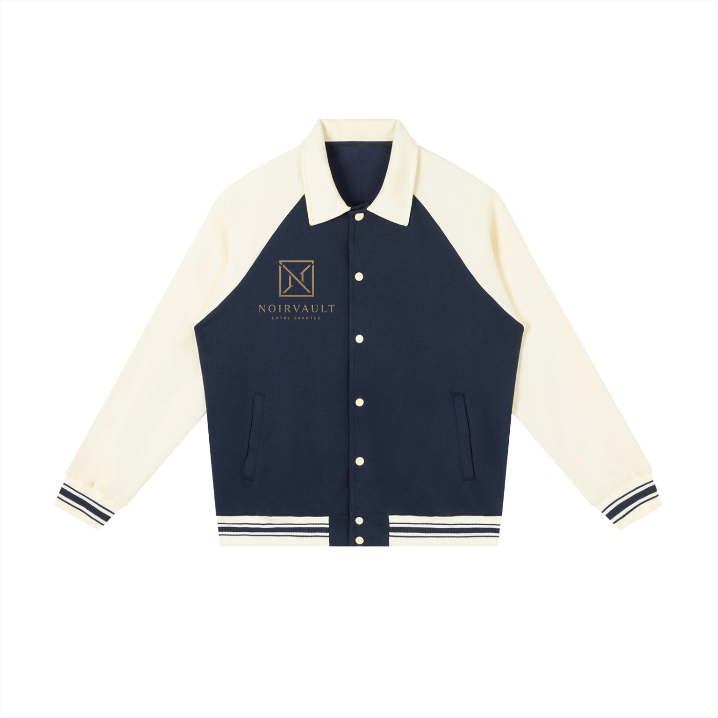 NoirVault - Raglan Sleeve Baseball Jacket