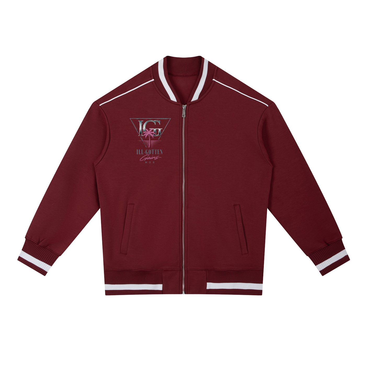 Ill Gotten Gains Mob X NoirVault - Contrast Piping Zip Bomber Jacket