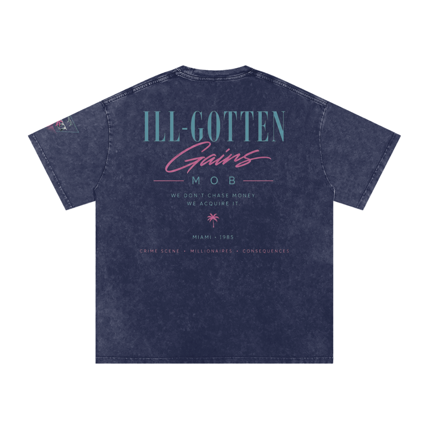 Ill Gotten Gains Mob X NoirVault - Snow Washed Oversized Cotton T-Shirt
