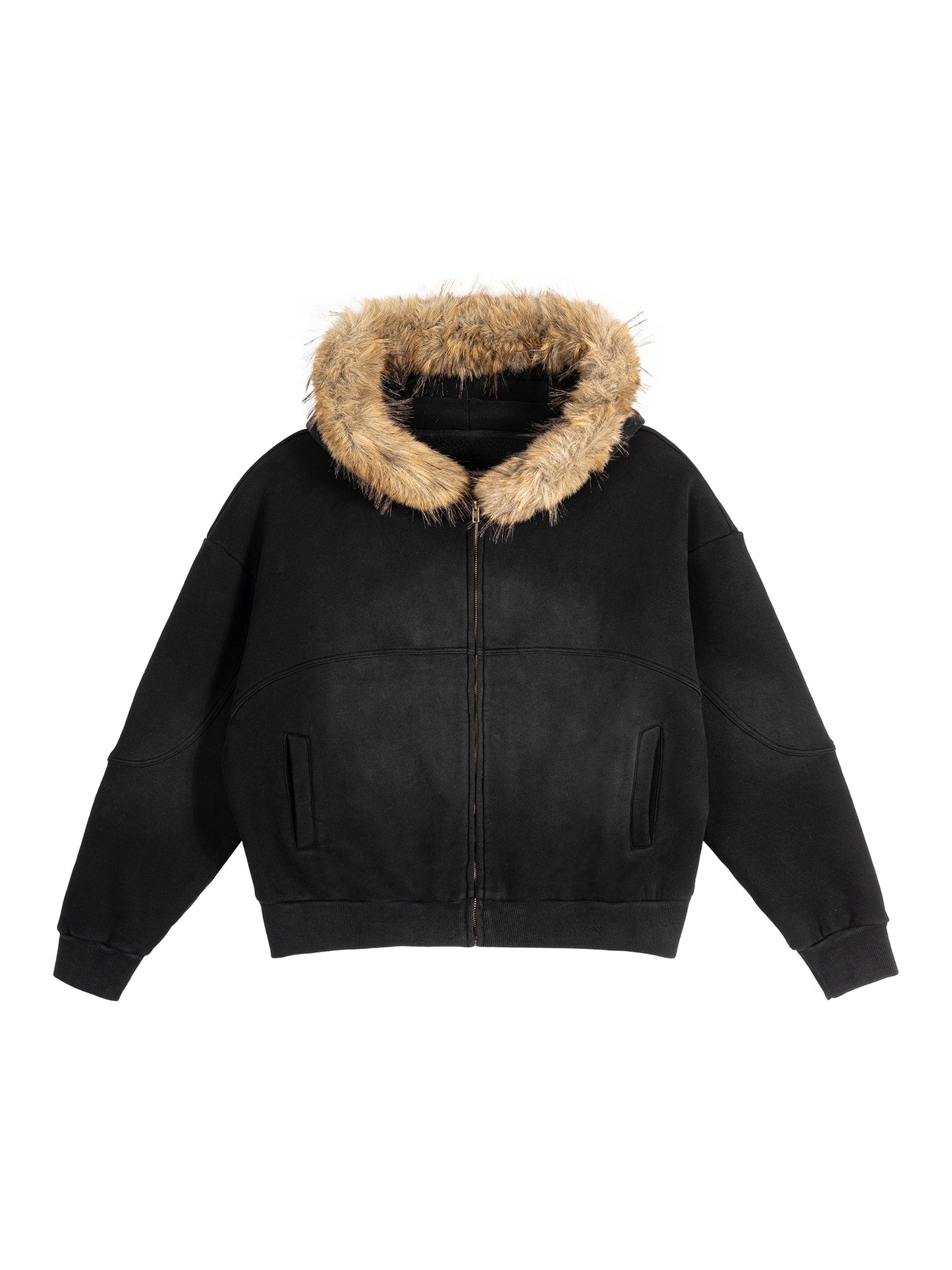 La Maison du Noir XVII - Sun Fade Boxy Detachable Fur Hoodie
